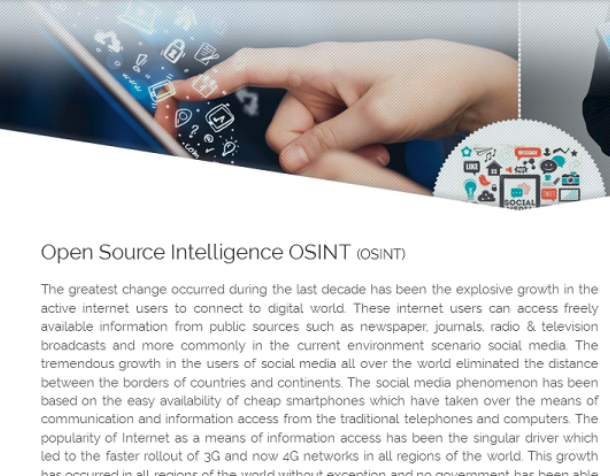 Open Source Intelligence OSINT